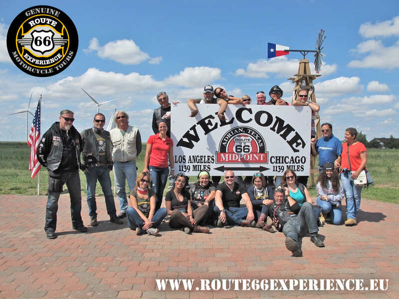 Route 66 Experience, cartel Midpoint Cafe, Viajes en moto por USA