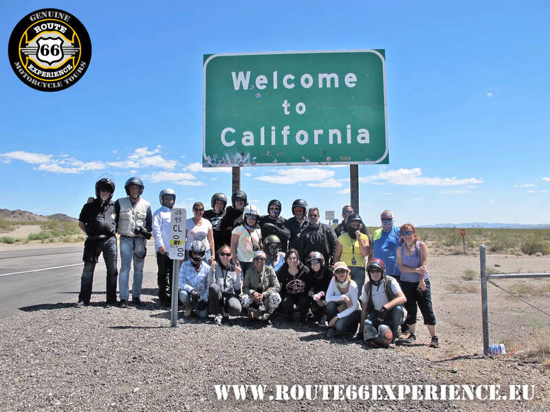 Route 66 Experience, Welcome to California sign, Viajes en moto por USA