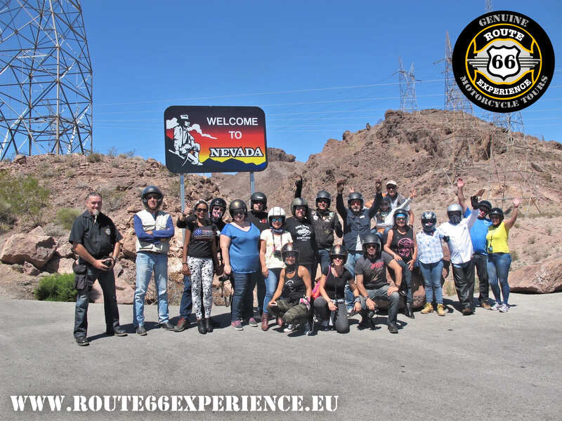 Route 66 Experience, Welcome to Nevada sign, Viajes en moto por USA