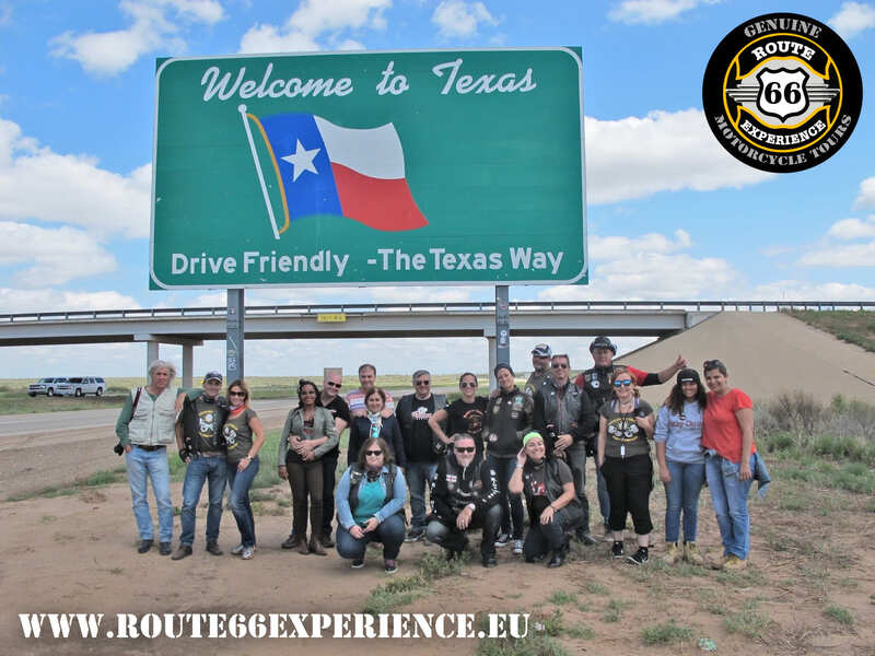 Route 66 Experince, Welcome to Texas sign, Viajes en moto por USA