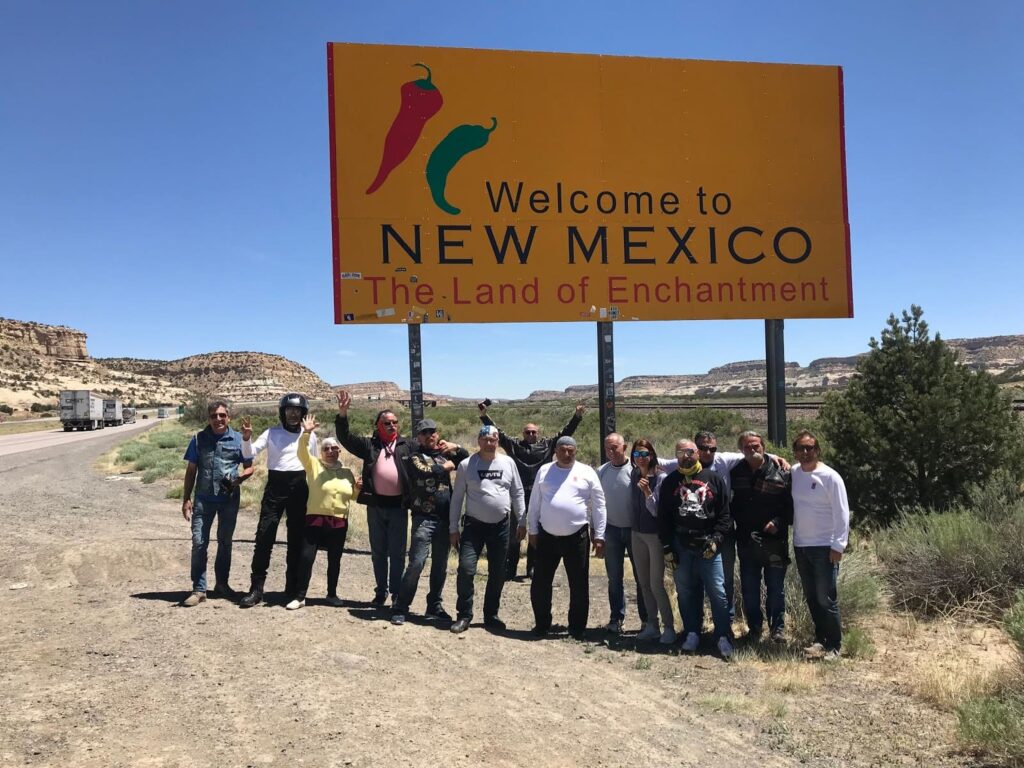 Cartel New mexico en la ruta 66, Viaje en moto por USA