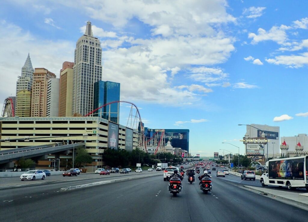 Ruta 66 en moto USA, Las Vegas Strip, Viaje en moto por USA