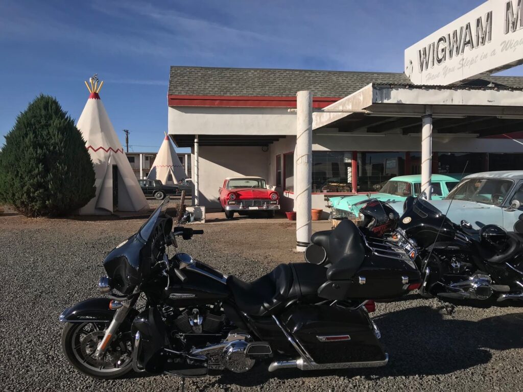 Ruta 66 en moto, wigwam motel, Viaje en moto por USA