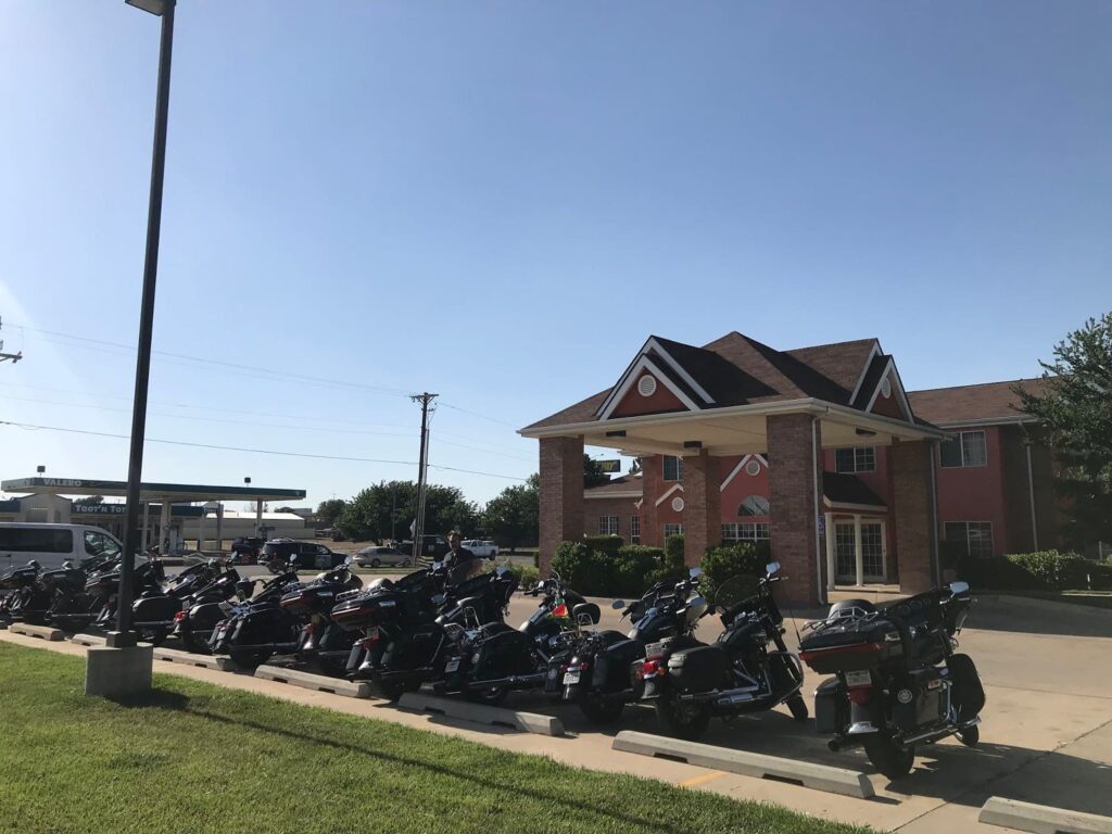 Hotel en Amarillo, Texas, ruta 66 USA, Viaje en moto por USA