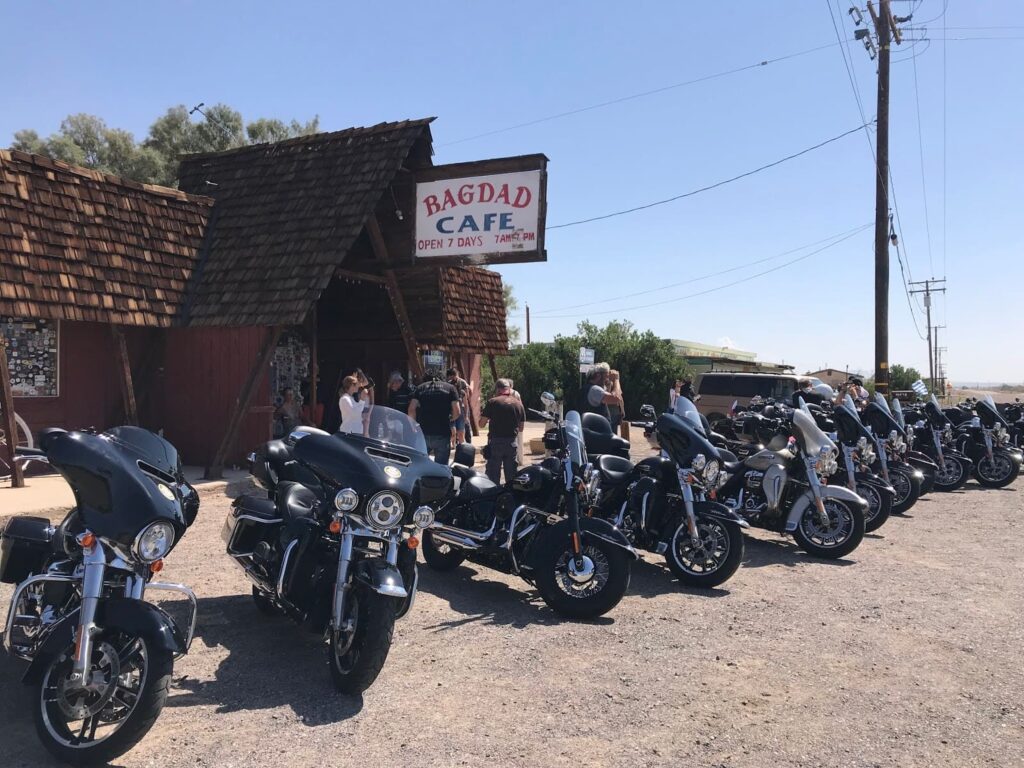 Bagdag Cafe en la Route 66 Experience, Ruta 66 en moto