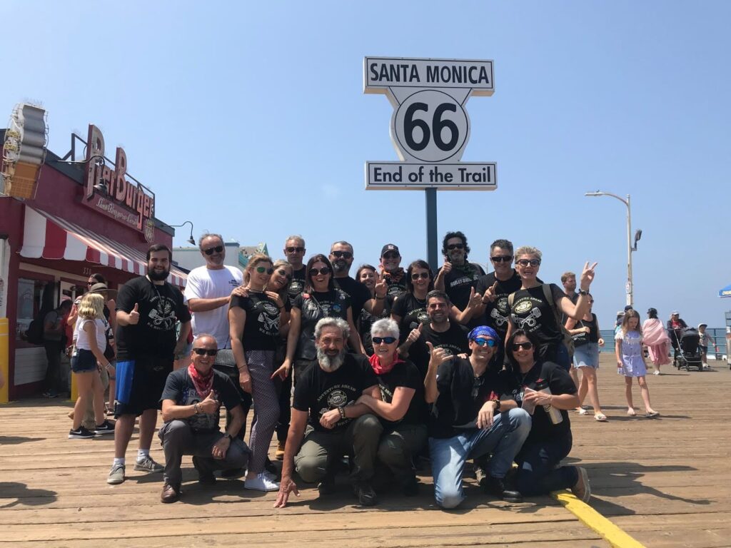 Ruta 66, Santa Monica, foto del grupo Route 66 Experience Agosto 2018