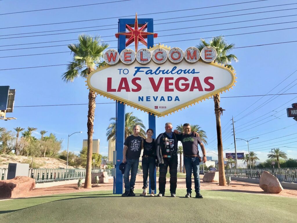 carte Welcome to Las Vegas en viaje en moto por USA