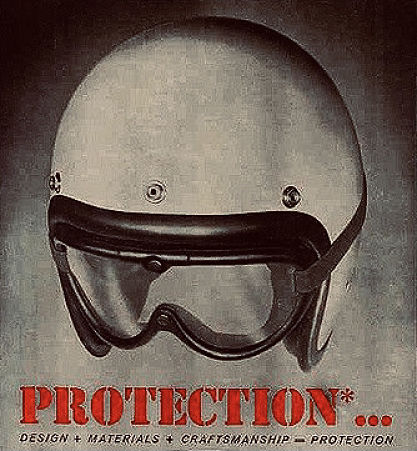 Publicidad retro casco moto