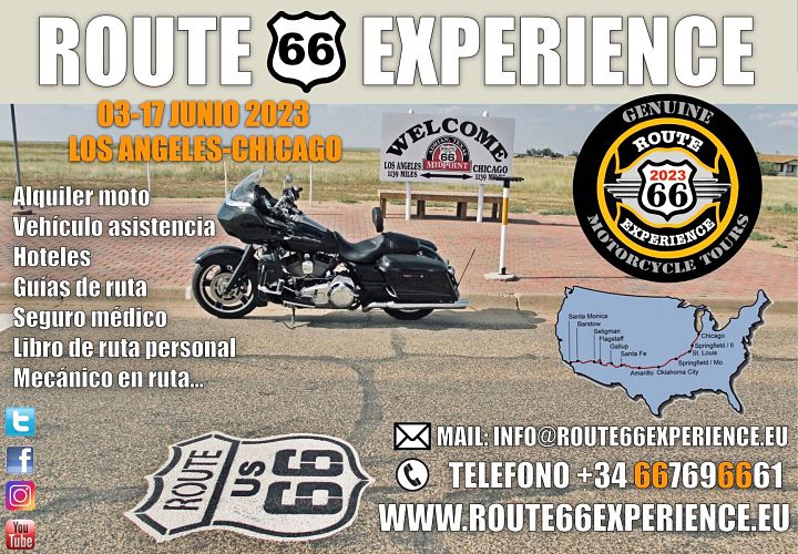 Viaje en moto ruta 66.