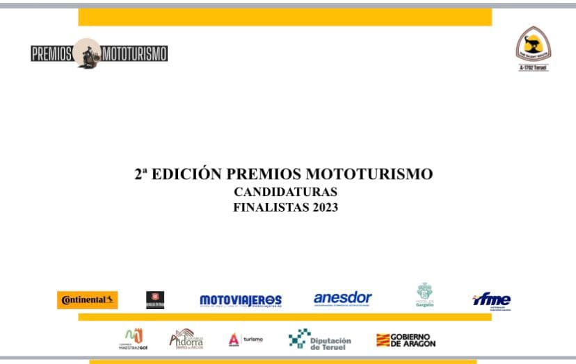 Premios Moto Turismo 2023 Candidaturas finalistas