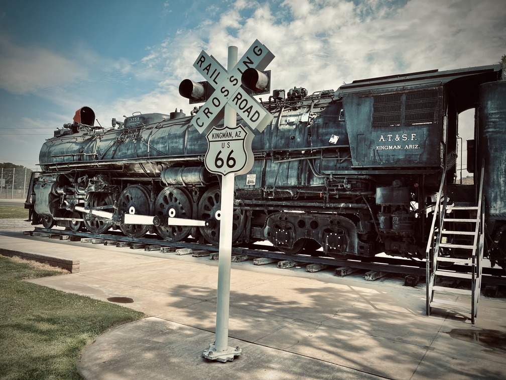 Locomotora Santa Fe en Kingman, Arizona