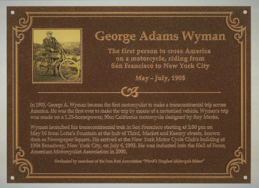 Placa conmemorativa de George A. Wyman